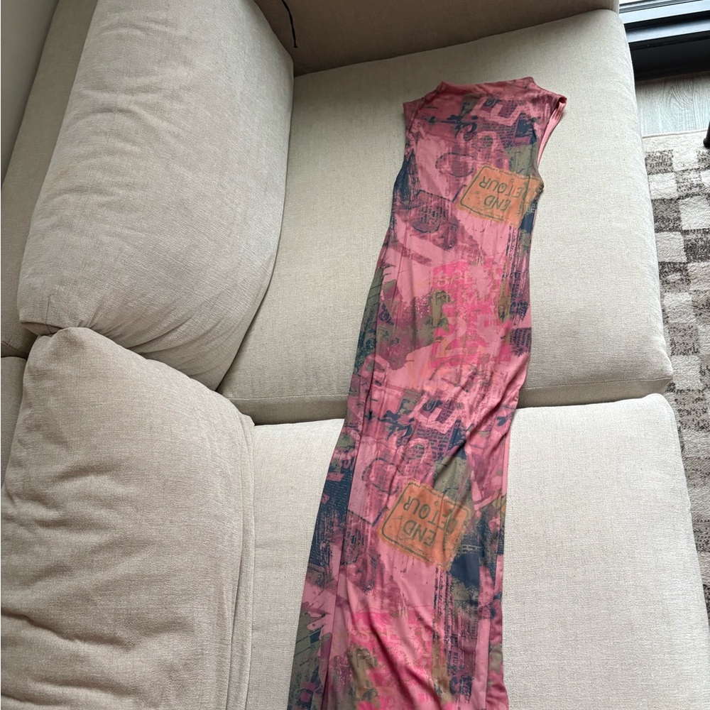 Urban Outfitters Pink and Green Graphic Dress
